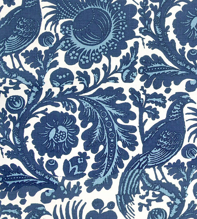 Scalamandre Spoleto - Outdoor Light & Dark Blue On White Fabric SC363890001