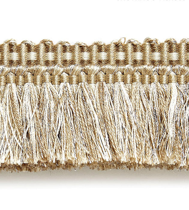 Scalamandre Shimmer Brush Fringe Champagne Trim Sample SCFC14950001
