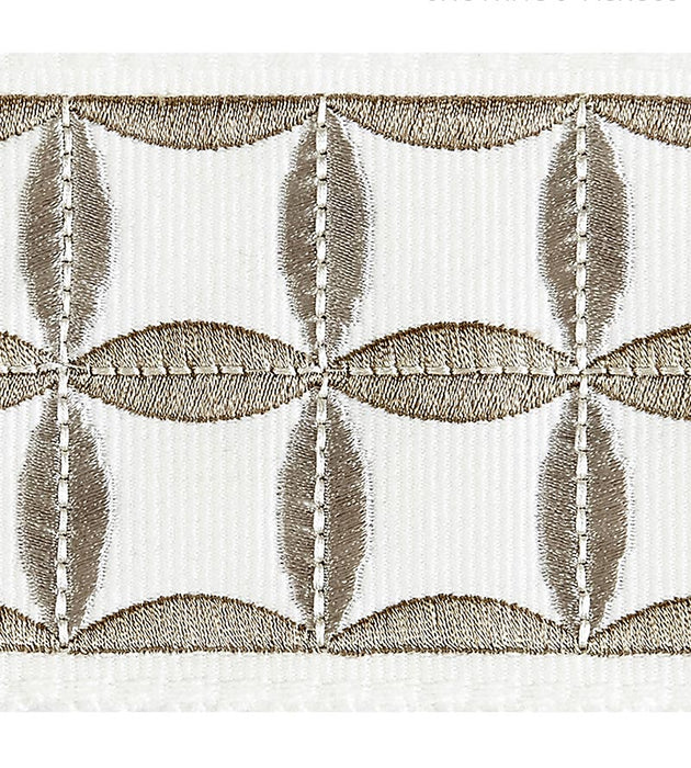 Scalamandre Fiori Embroidered Tape Platinum Trim SCT32880001