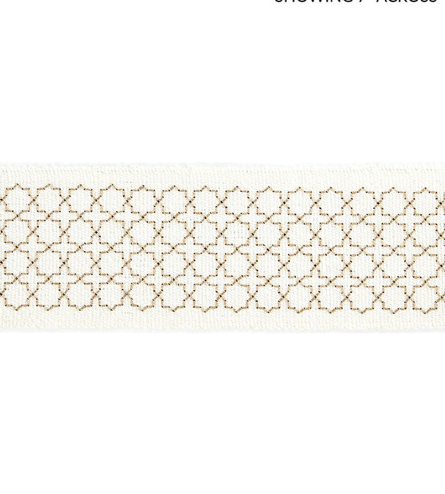 Scalamandre Seville Embroidered Tape Ivory Trim Sample SCT32890001