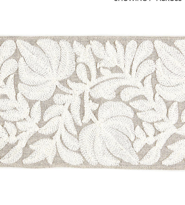Scalamandre Coventry Embroidered Tape Flax Trim Sample SCT32960001