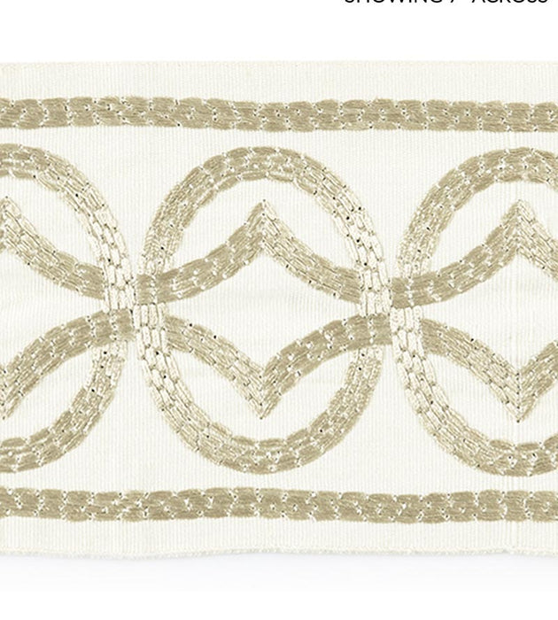 Scalamandre Athena Embroidered Tape Sand Trim Sample SCT33050001