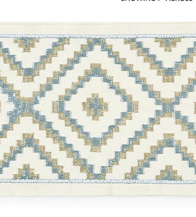 Scalamandre Medina Embroidered Tape Mineral Trim Sample SCT33060001