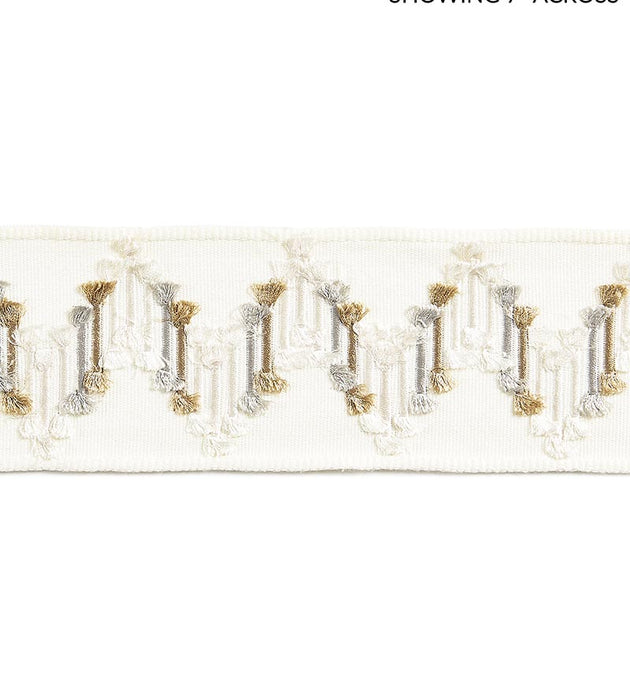 Scalamandre Sayuri Embroidered Tape Fawn Trim Sample SCT33240001