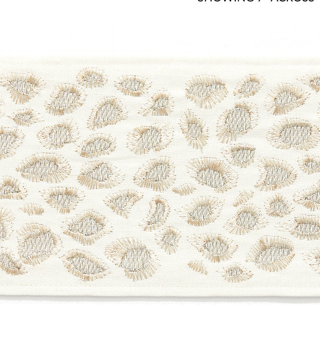 Scalamandre Catwalk Embroidered Tape Pearl Trimming Sample SCT33340001