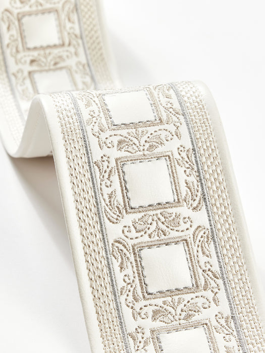 Scalamandre Archduke Embroidered Tape Ivory Trim SCT33390001