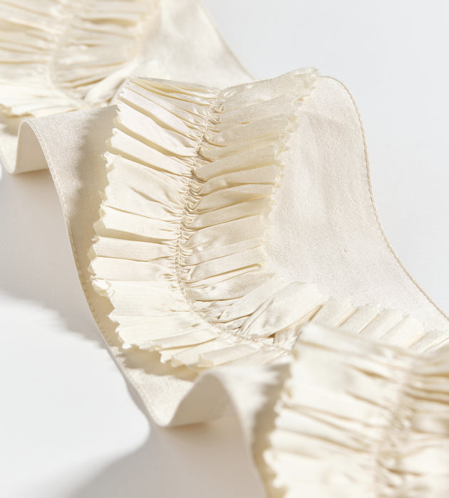 Scalamandre Ruffle Tape Ivory Trimming Sample SCT33410001