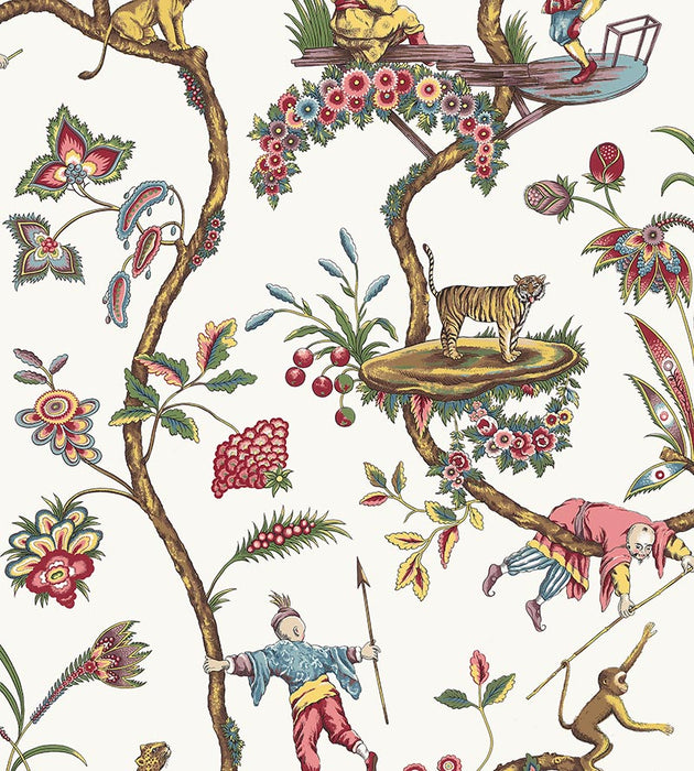Scalamandre Chinoise Exotique - Removable White Wallpaper SCWP81547PS0001