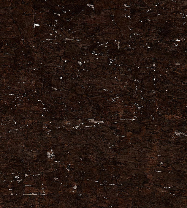 Scalamandre Carbonized Cork Espresso & Silver Wallpaper SCWP883520001