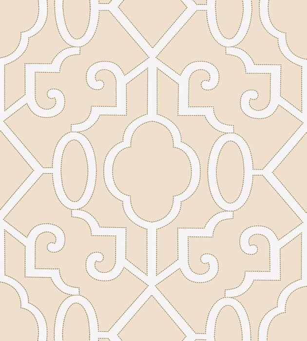 Scalamandre Ming Fretwork WP Alabaster Wallpaper Sample SCWP883560001