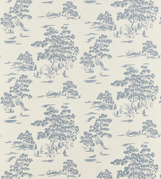 Scalamandre Katsura Embroidered Toile Sky Wallpaper SCWP884450001