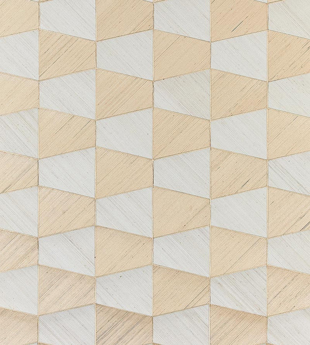 Scalamandre Staccato - Abaca & Sisal Ivory & Sand Wallpaper SCWP884640001