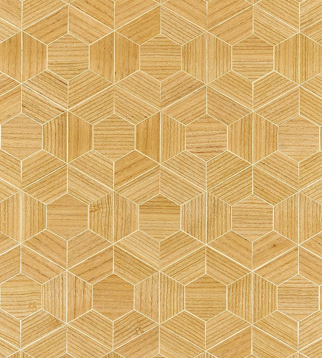 Scalamandre Hive - Wood Cashew Wallpaper SCWP884670001