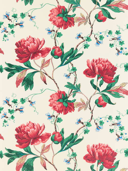 Scalamandre Isadora Red Multi Wallpaper SCWP885620001