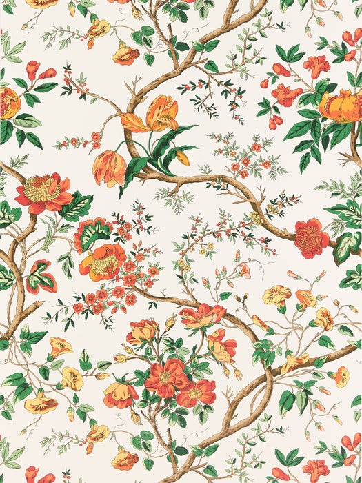 Scalamandre Persephone Persimmon Wallpaper SCWP885630001
