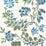 Scalamandre Kew Gardens Warp Print Blues On Ivory Fabric SC166110002