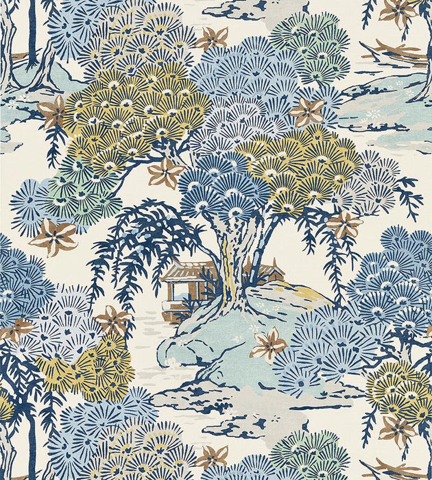 Scalamandre Sea Of Trees Print Blue Ridge Fabric Sample SC166270002