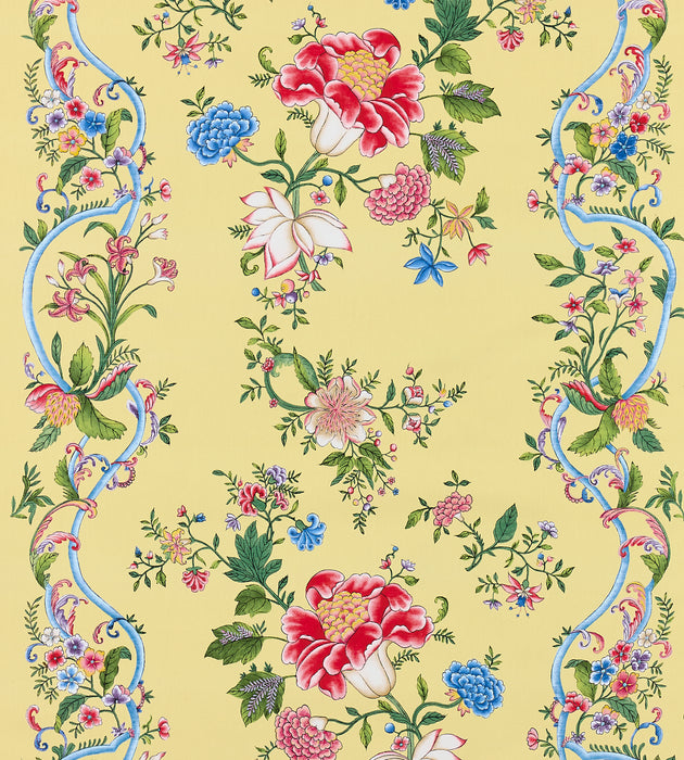 Scalamandre Camellia Trellis Butter Blue Fabric Sample SC166480002