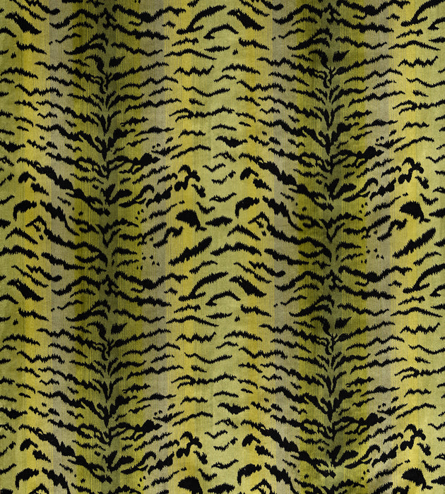 Scalamandre Tigre - Silk Greens & Black Fabric Sample SC26167MM0002