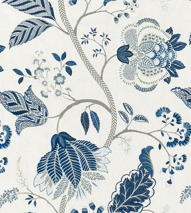 Scalamandre Palampore Embroidery Porcelain Fabric Sample SC271750002