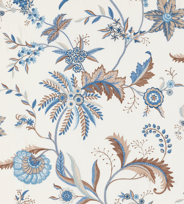 Scalamandre Seraphine Embroidered Silk Sky And Stone Fabric SC273250002