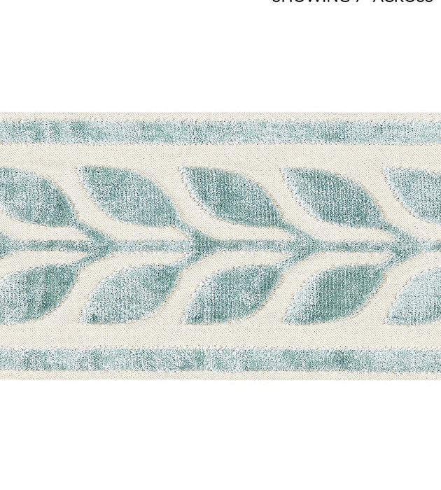Scalamandre Vigne Velvet Tape Aquamarine Trim Sample SCT32780002