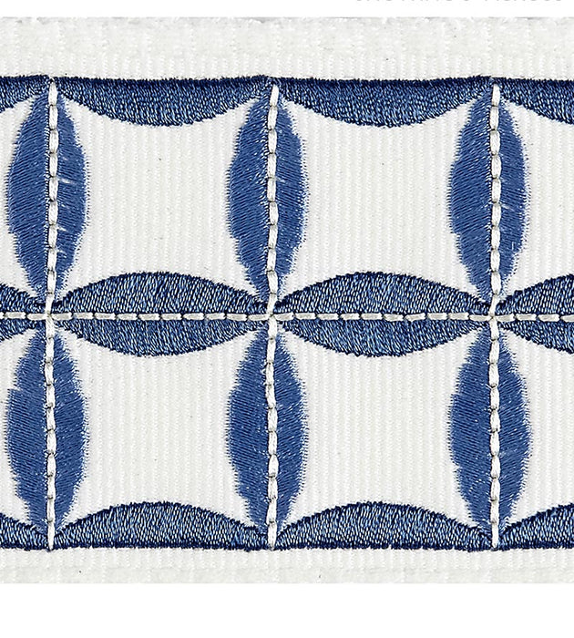 Scalamandre Fiori Embroidered Tape Delft Trim SCT32880002