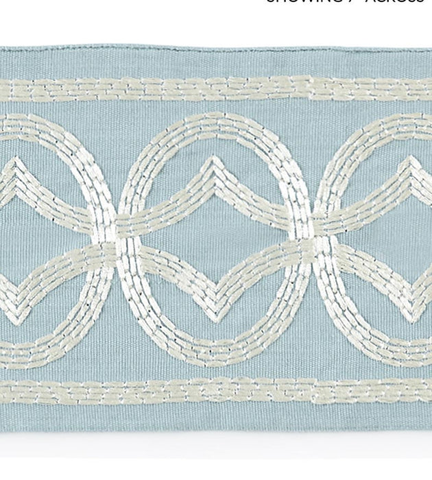 Scalamandre Athena Embroidered Tape Sky Trim Sample SCT33050002