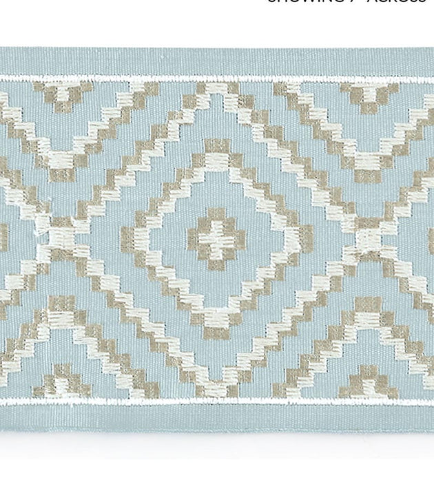Scalamandre Medina Embroidered Tape Sky Trim Sample SCT33060002