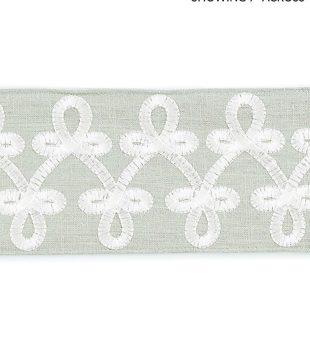Scalamandre Empress Embroidered Tape Mineral Trim Sample SCT33210002