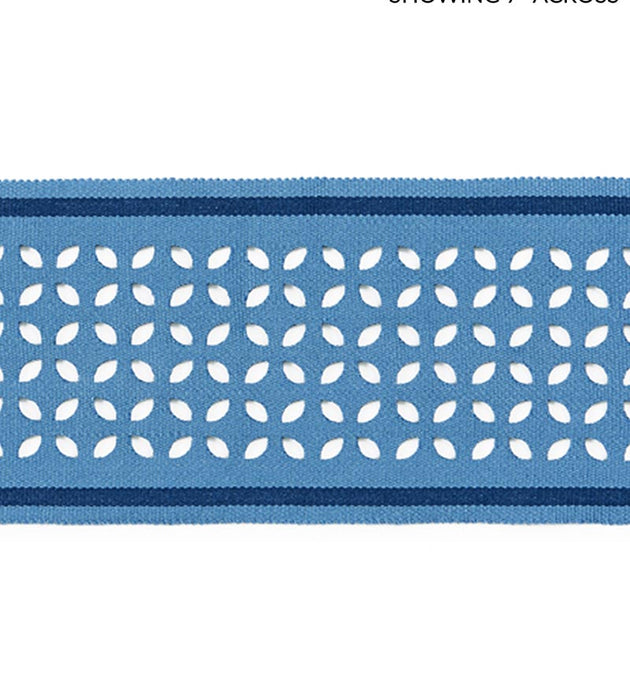 Scalamandre Cassis Laser Cut Tape Blue Jay Trim Sample SCT33230002
