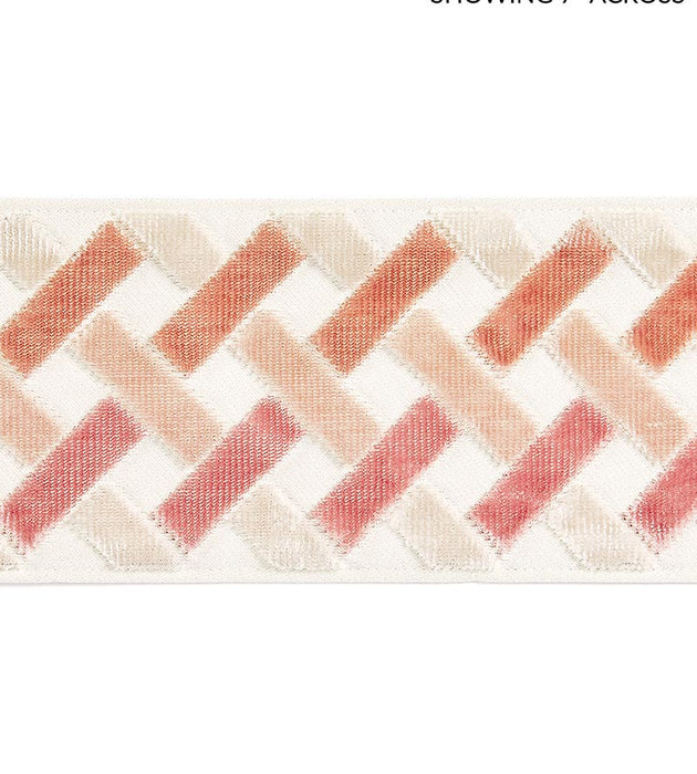 Scalamandre Parquet Velvet Tape Rose Quartz Trim Sample SCT33260002