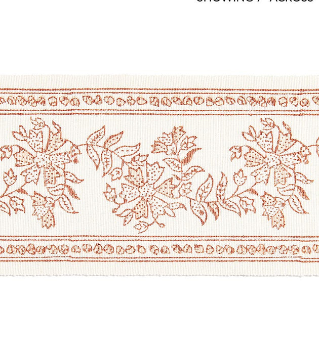 Scalamandre Citra Block Print Tape Coral Spice Trim Sample SCT33270002