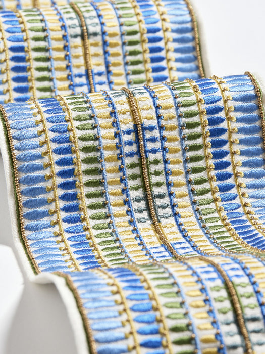 Scalamandre Amarna Embellished Tape Nile Blue Trim SCT33360002