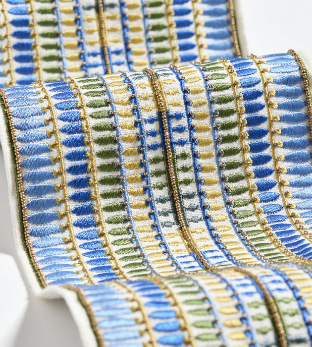Scalamandre Amarna Embellished Tape Nile Blue Trim SCT33360002