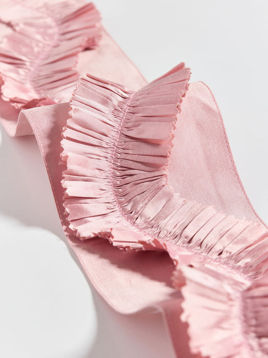 Scalamandre Ruffle Tape Pale Rose Trim Sample SCT33410002