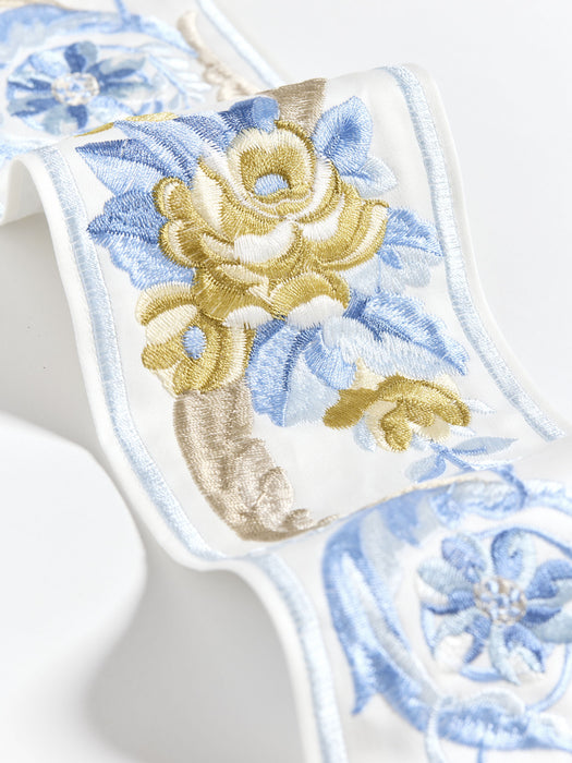 Scalamandre Reine Embroidered Tape Gold And Blue Trim SCT33420002