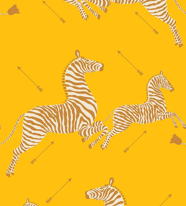 Scalamandre Zebras - Vinyl Zanzibar Gold Wallpaper SCWP81388MV0002