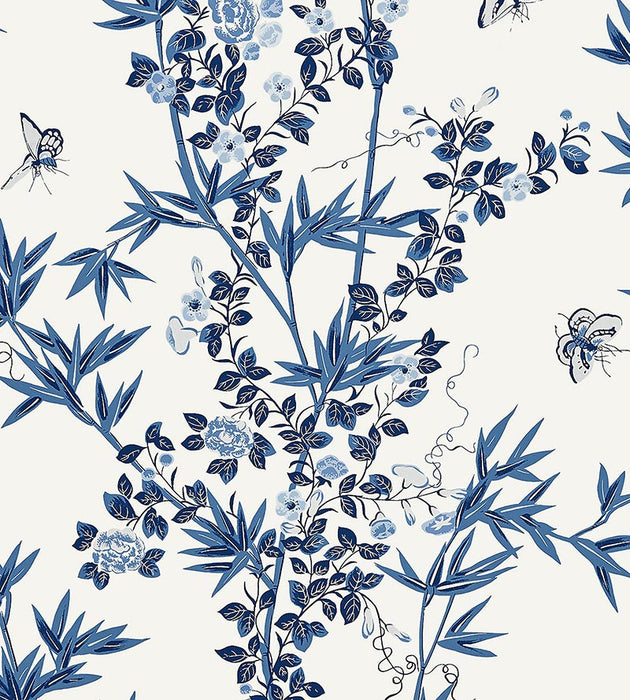 Scalamandre Jardin De Chine Porcelain Wallpaper Sample SCWP883750002