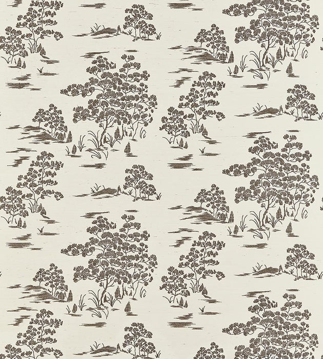 Scalamandre Katsura Embroidered Toile Bark Wallpaper SCWP884450002