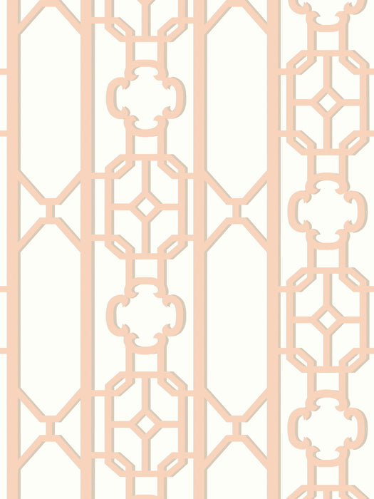 Scalamandre Joanna Fret Peach Wallpaper SCWP88582D0002