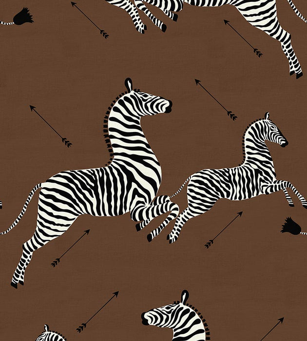 Scalamandre Zebras - Fabric Sample Safari Brown Fabric Sample SC16496M0003