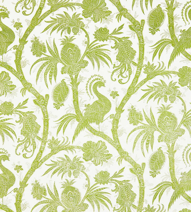 Scalamandre Balinese Peacock Linen Print Pear Fabric SC165750003