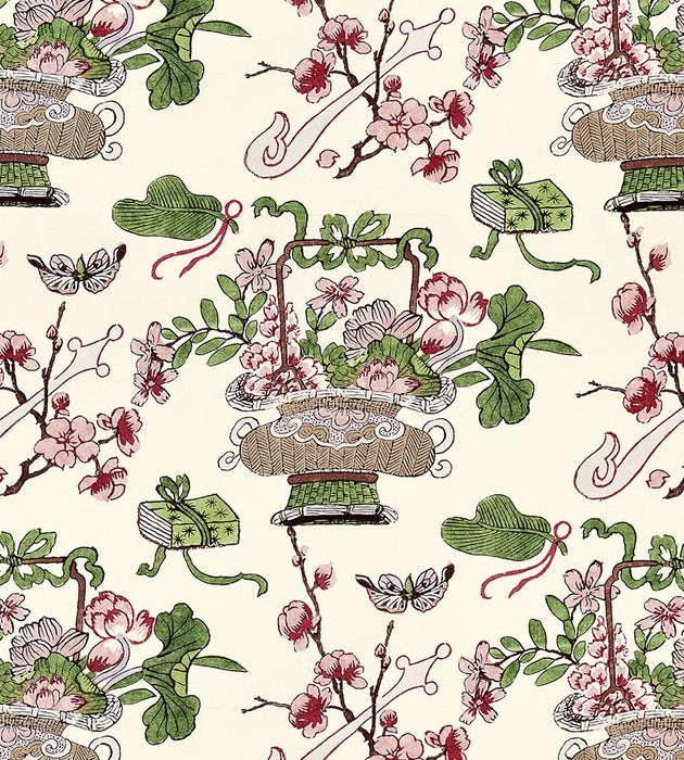 Scalamandre Shanghai Blossoms Mulberry Fabric Sample SC165910003