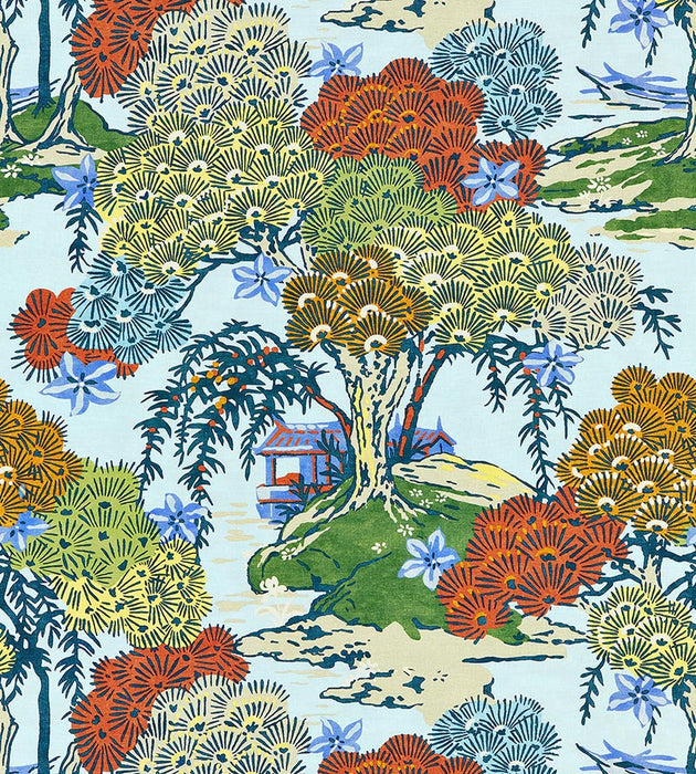 Scalamandre Sea Of Trees Print Kaleidescope Fabric Sample SC166270003
