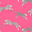 Scalamandre Leaping Cheetah Cotton Print Bubblegum Fabric SC166340003