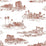 Scalamandre Cairo Toile Red Clay Fabric SC166350003