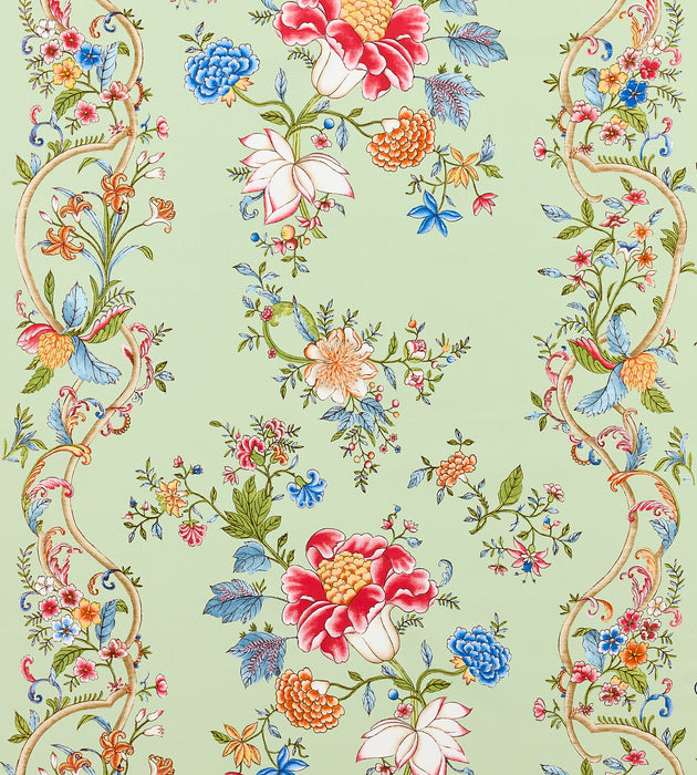 Scalamandre Camellia Trellis Seafoam Posey Fabric Sample SC166480003