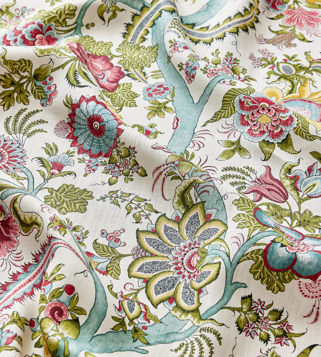 Scalamandre Metropolitan Palampore Print Flower Garden Fabric Sample SC166490003