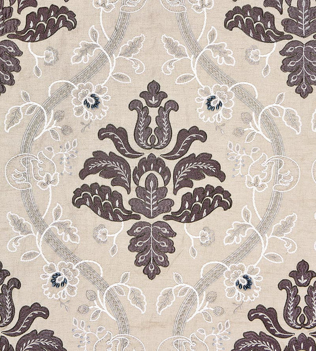 Scalamandre Isabella Embroidery Graphite Fabric SC270330003